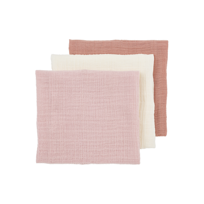 Meyco Musselinwindeln vorgewaschen musselin - Soft Rose/Rose/Natural Soft Rose/Rose/Natural