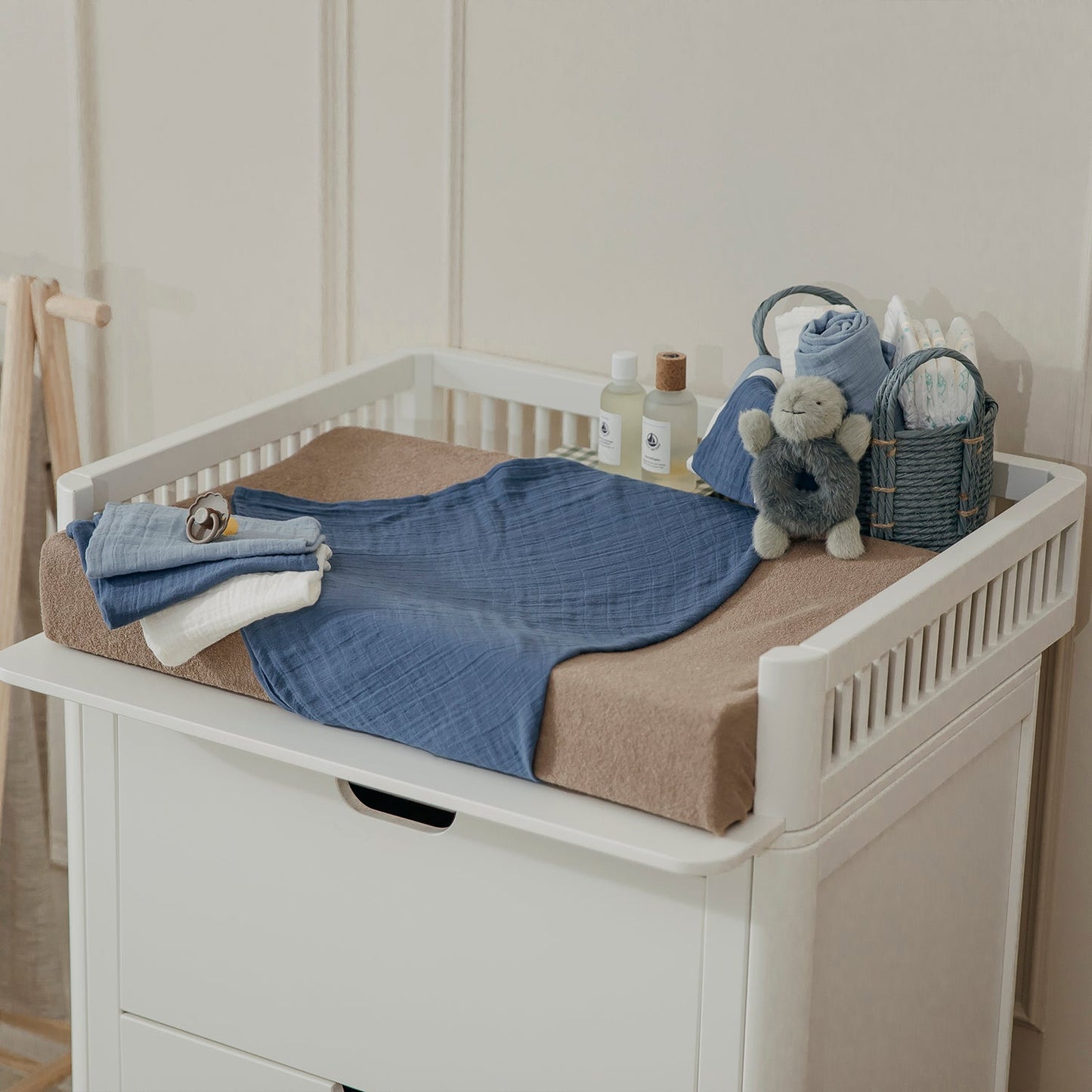 Meyco Musselinwindeln vorgewaschen musselin - Natural/jeans blue/indigo Natural/jeans blue/indigo