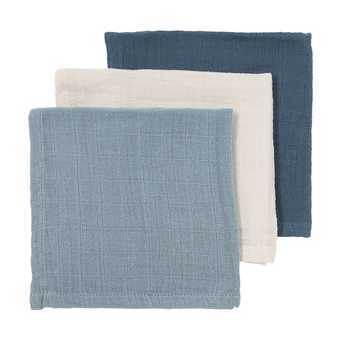 Meyco Musselinwindeln vorgewaschen musselin - Natural/jeans blue/indigo Natural/jeans blue/indigo
