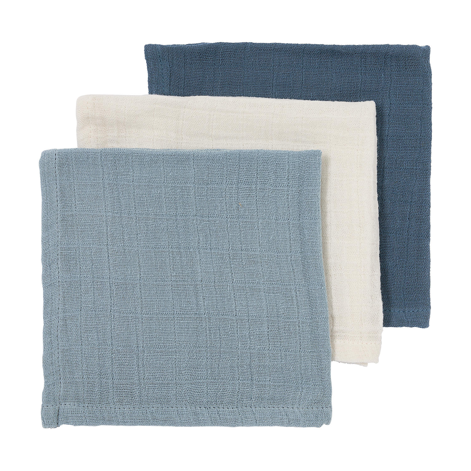 Meyco Musselinwindeln vorgewaschen musselin - Natural/jeans blue/indigo Natural/jeans blue/indigo