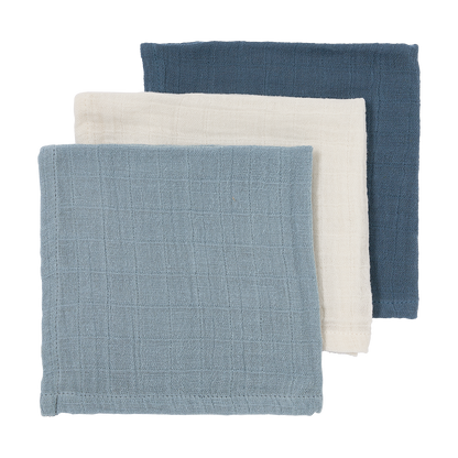 Meyco Musselinwindeln vorgewaschen musselin - Natural/jeans blue/indigo Natural/jeans blue/indigo