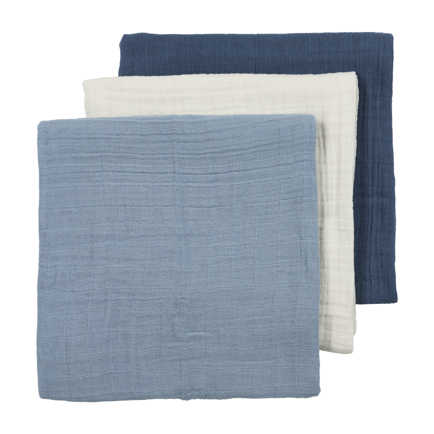 Meyco Musselinwindeln vorgewaschen musselin - Natural/jeans blue/indigo Natural/jeans blue/indigo