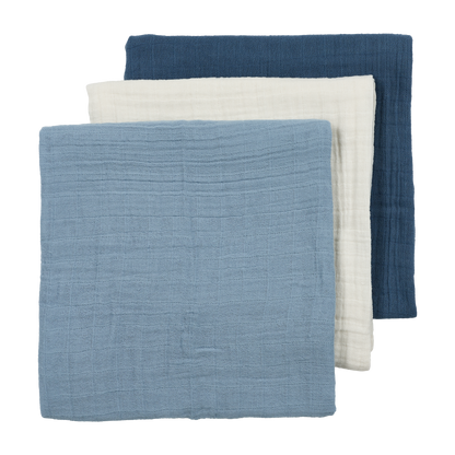 Meyco Musselinwindeln vorgewaschen musselin - Natural/jeans blue/indigo Natural/jeans blue/indigo