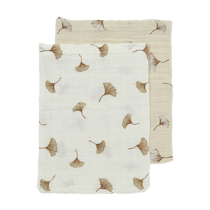 Meyco Musselinwindeln vorgewaschen musselin - Ginkgo Offwhite/Soft sand Ginkgo Offwhite/Soft sand Studio