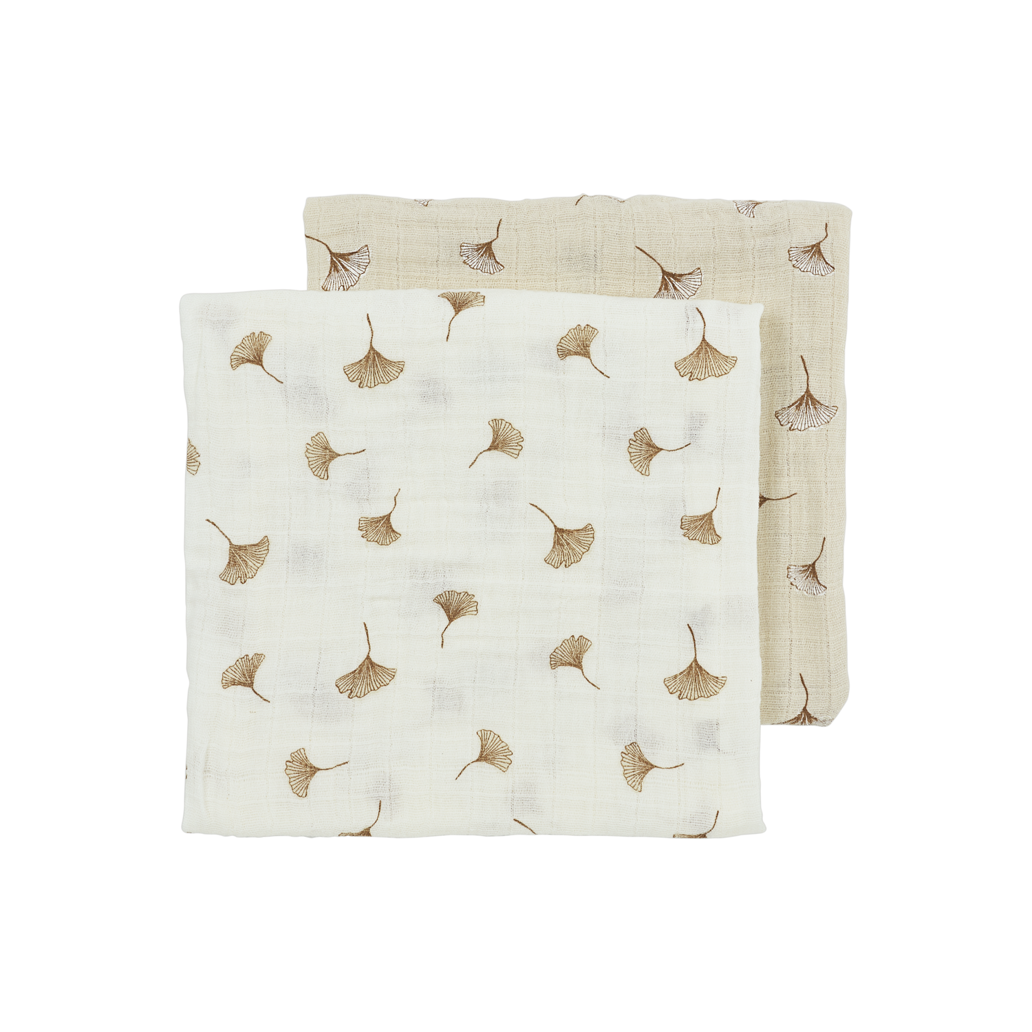 Meyco Musselinwindeln vorgewaschen musselin - Ginkgo Offwhite/Soft sand Ginkgo Offwhite/Soft sand