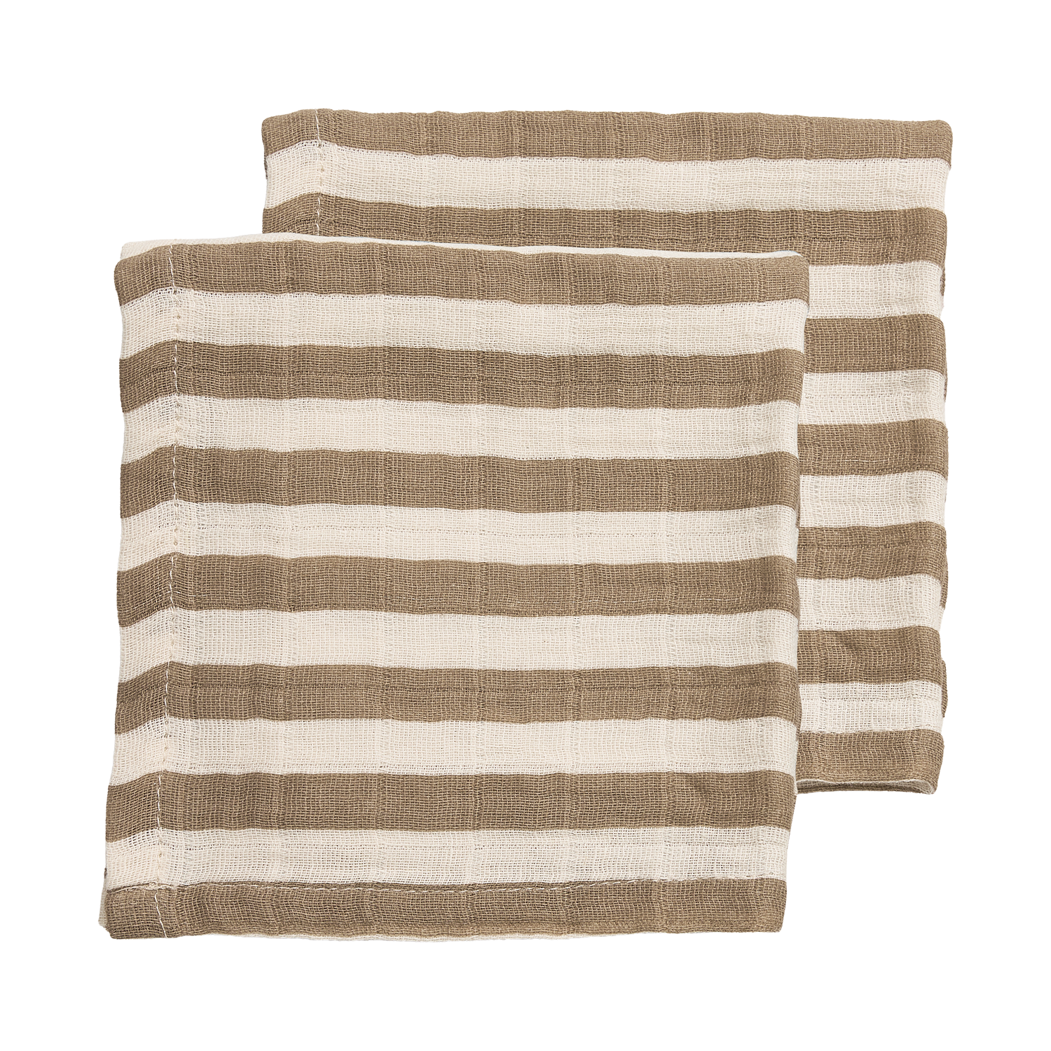 Meyco Musselinwindeln vorgewaschen musselin - Fat Stripe Taupe Fat Stripe Taupe