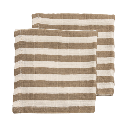 Meyco Musselinwindeln vorgewaschen musselin - Fat Stripe Taupe Fat Stripe Taupe