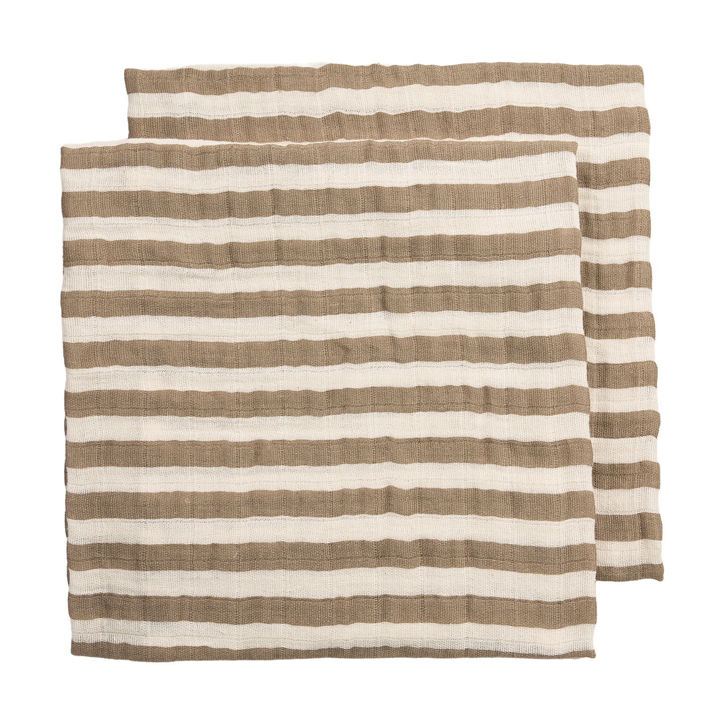 Meyco Musselinwindeln vorgewaschen musselin - Fat Stripe Taupe Fat Stripe Taupe