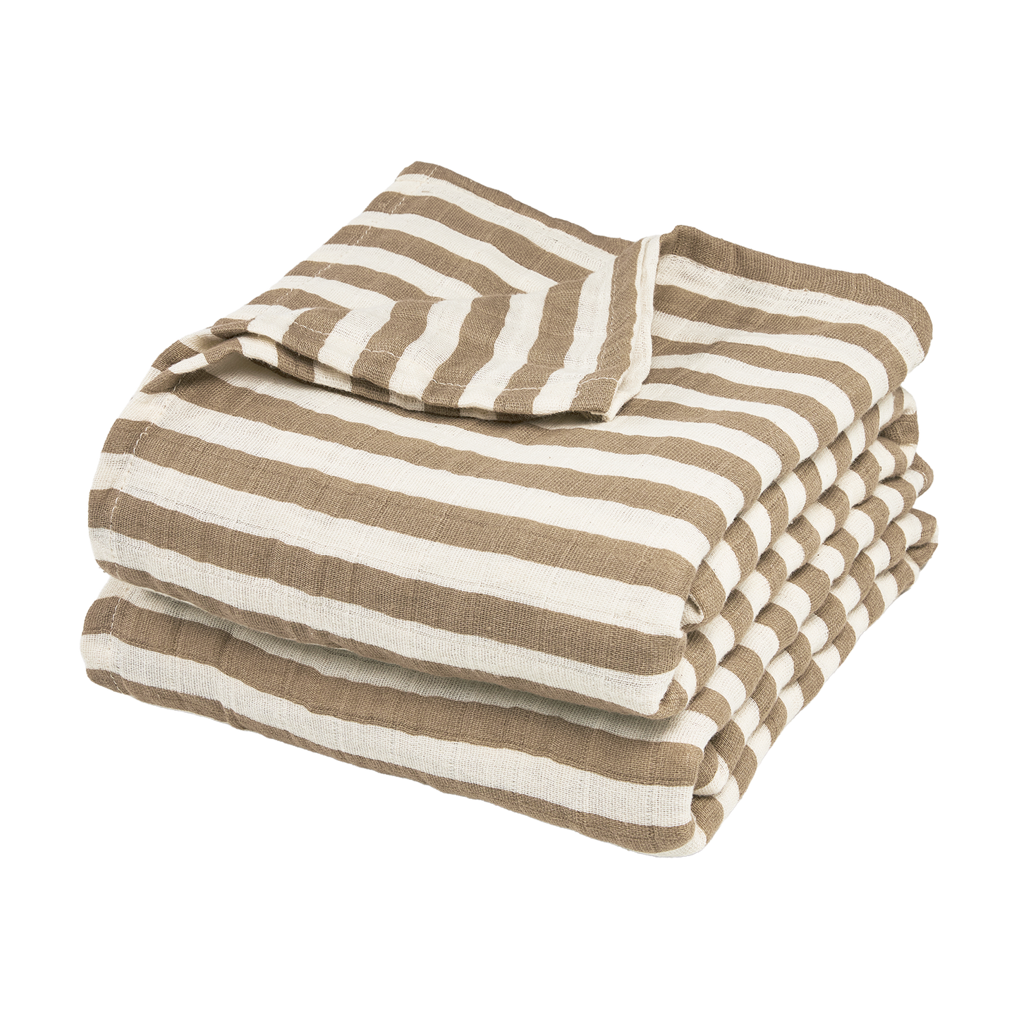 Meyco Musselinwindeln vorgewaschen musselin - Fat Stripe Taupe Fat Stripe Taupe
