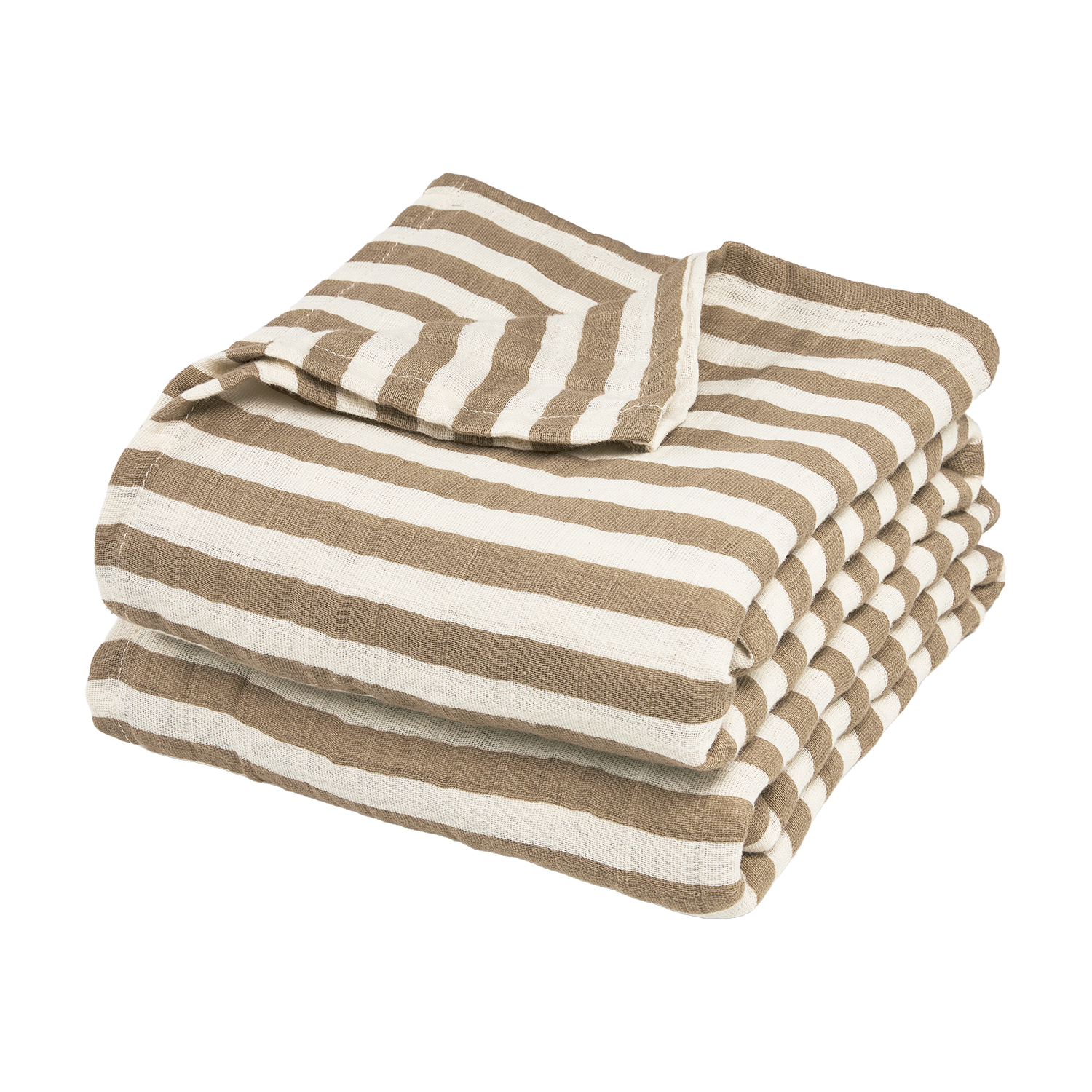 Meyco Musselinwindeln vorgewaschen musselin - Fat Stripe Taupe Fat Stripe Taupe