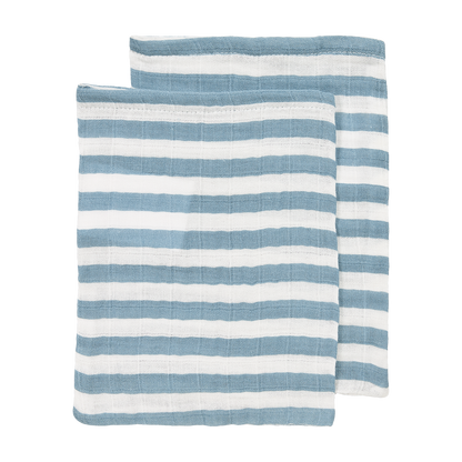 Meyco Musselinwindeln vorgewaschen musselin - Fat Stripe Jeans Blue Fat Stripe Jeans Blue Studio