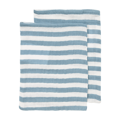 Meyco Musselinwindeln vorgewaschen musselin - Fat Stripe Jeans Blue Fat Stripe Jeans Blue