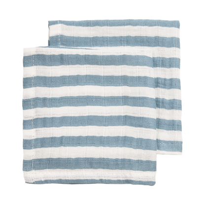 Meyco Musselinwindeln vorgewaschen musselin - Fat Stripe Jeans Blue Fat Stripe Jeans Blue