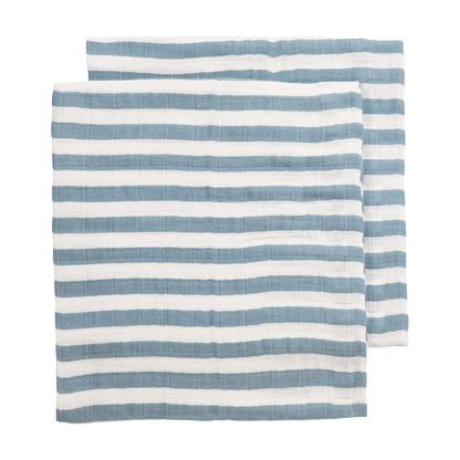Meyco Musselinwindeln vorgewaschen musselin - Fat Stripe Jeans Blue Fat Stripe Jeans Blue