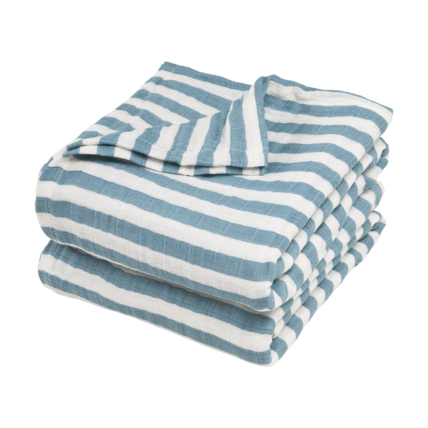 Meyco Musselinwindeln vorgewaschen musselin - Fat Stripe Jeans Blue Fat Stripe Jeans Blue