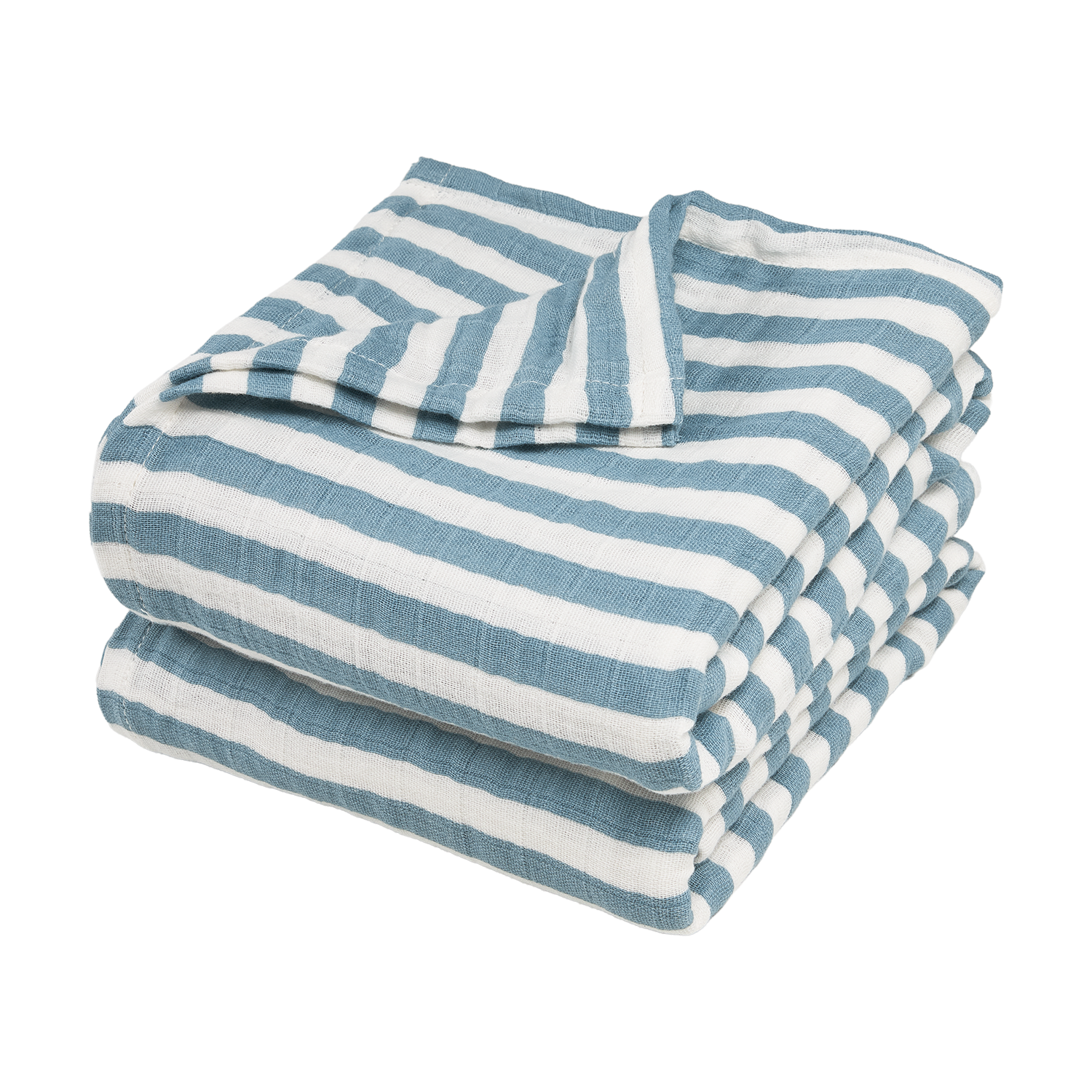 Meyco Musselinwindeln vorgewaschen musselin - Fat Stripe Jeans Blue Fat Stripe Jeans Blue