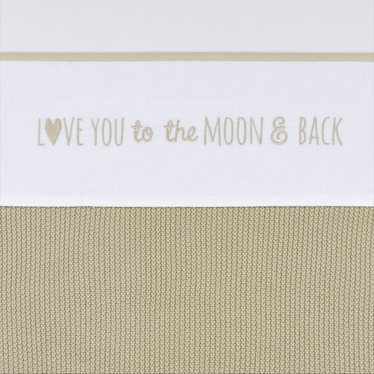 Meyco Bettlaken Gestickt Love you to the moon & back Sand Studio
