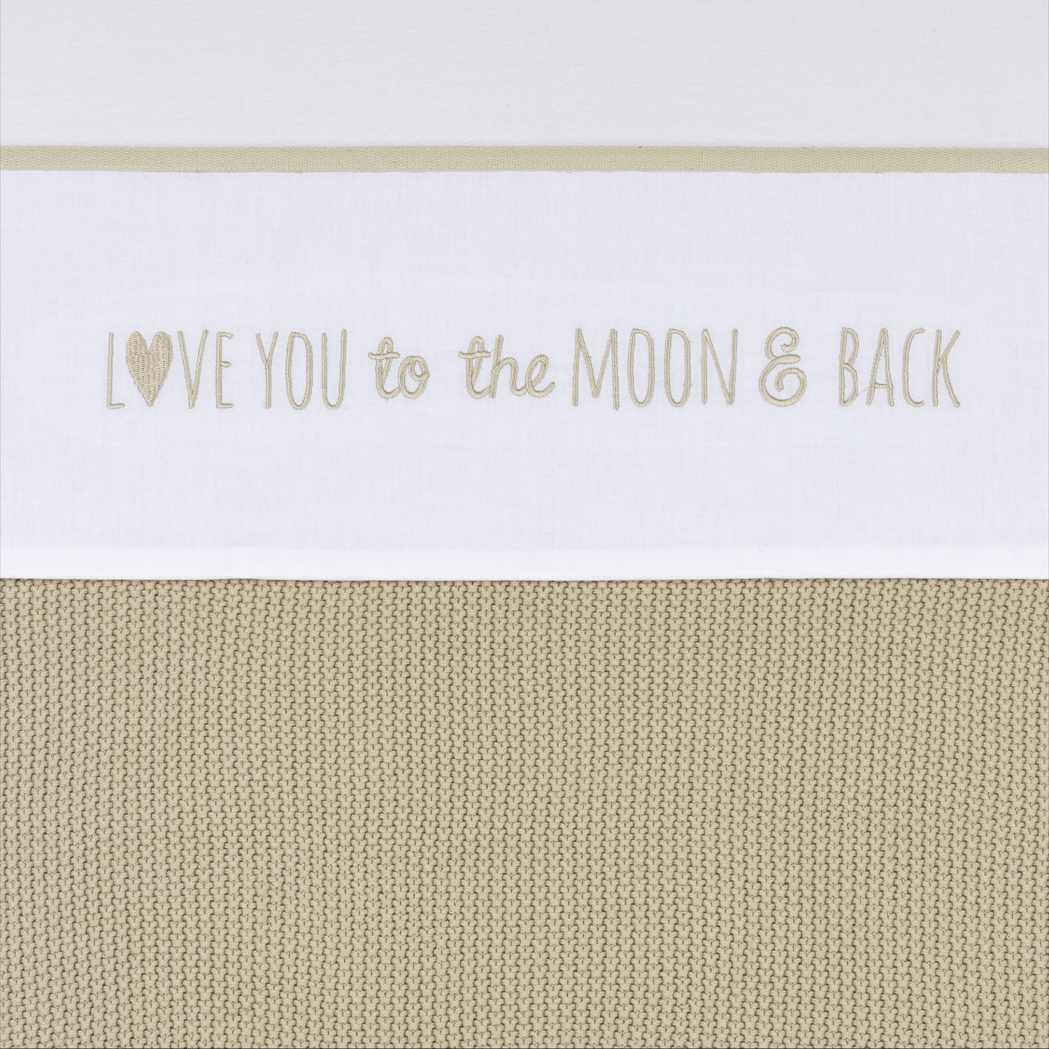Meyco Bettlaken Gestickt Love you to the moon & back Sand Studio