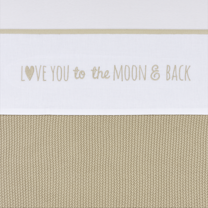Meyco Bettlaken Gestickt Love you to the moon & back Sand Studio
