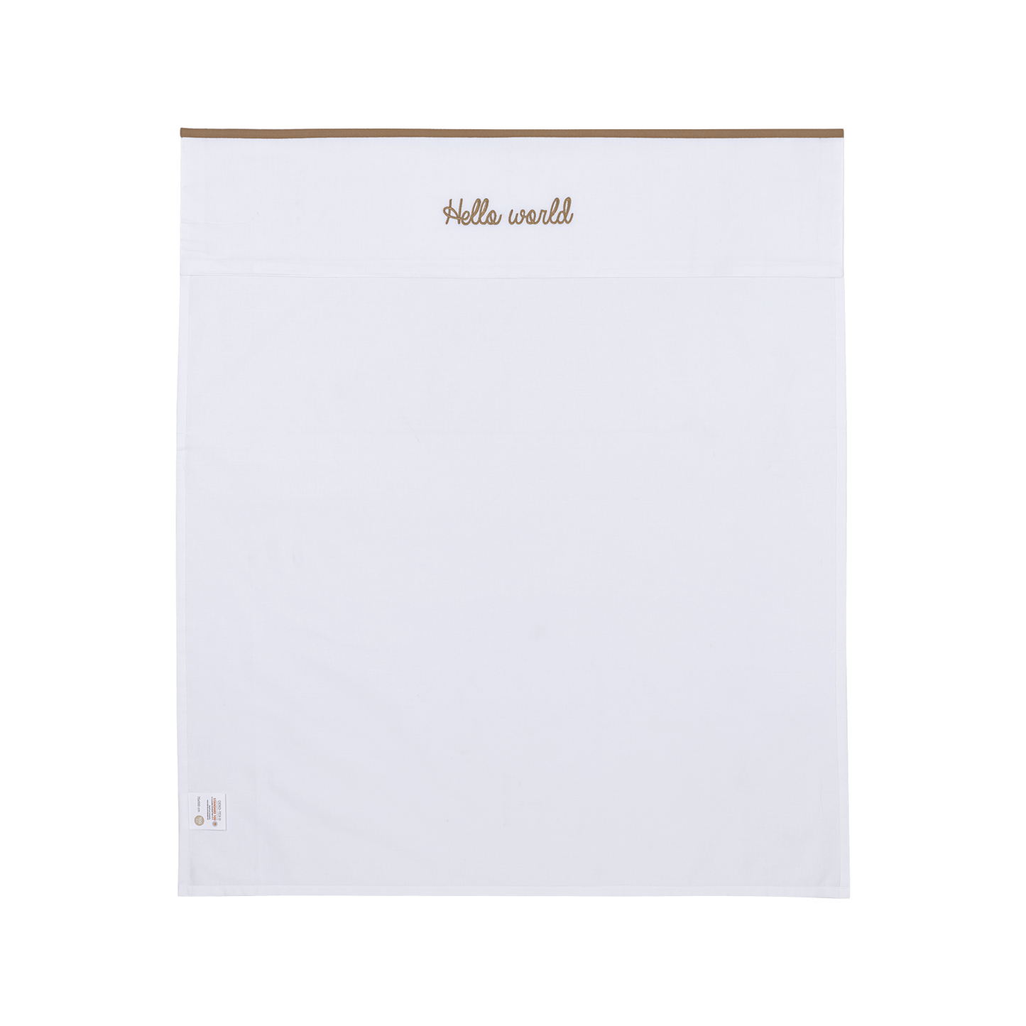 Meyco Bettlaken Gestickt Hello World Taupe