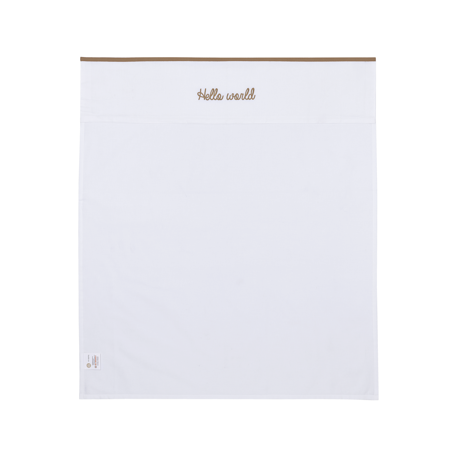 Meyco Bettlaken Gestickt Hello World Taupe