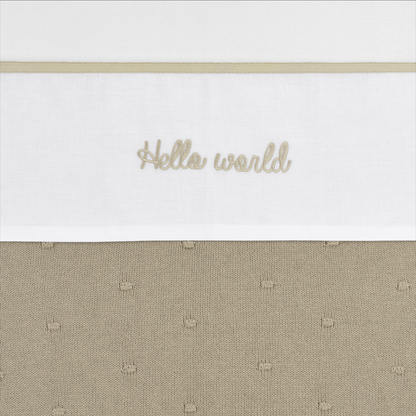 Meyco Bettlaken Gestickt Hello World Sand Studio