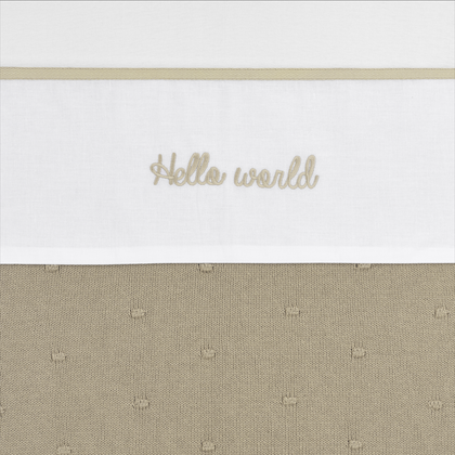 Meyco Bettlaken Gestickt Hello World Sand