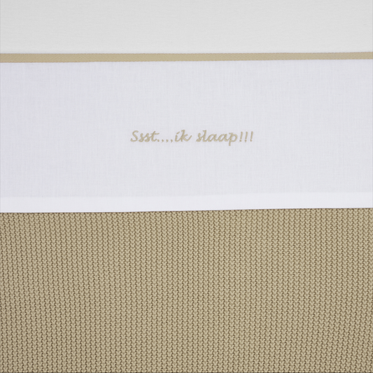Meyco Bettlaken Gestickt Ssst…ik slaap!! Sand Studio
