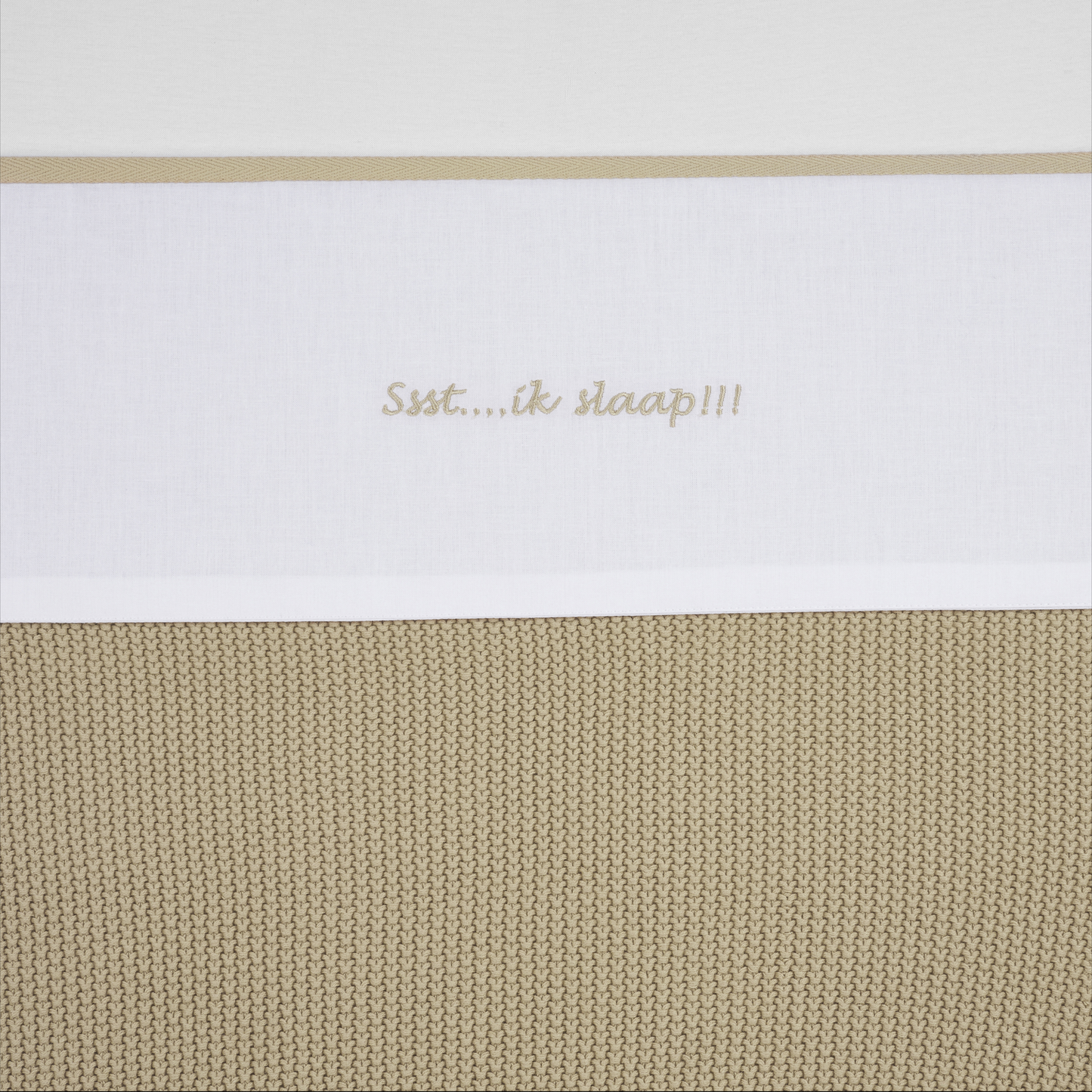 Meyco Bettlaken Gestickt Ssst…ik slaap!! Sand Studio