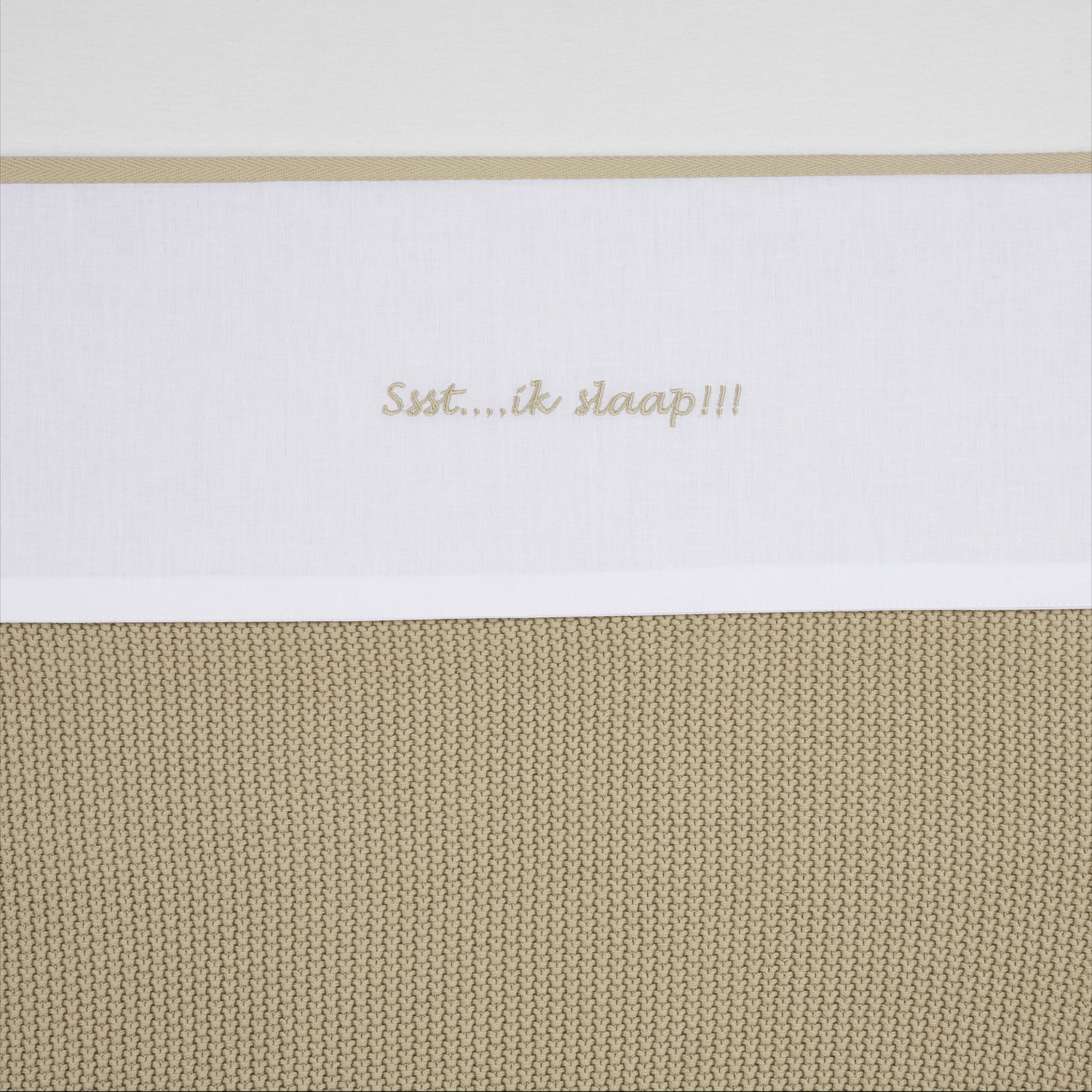 Meyco Bettlaken Gestickt Ssst…ik slaap!! Sand Studio