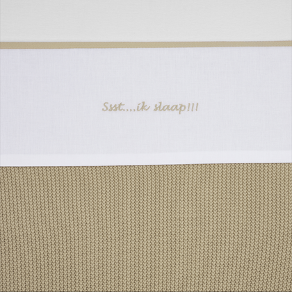 Meyco Bettlaken Gestickt Ssst…ik slaap!! Sand