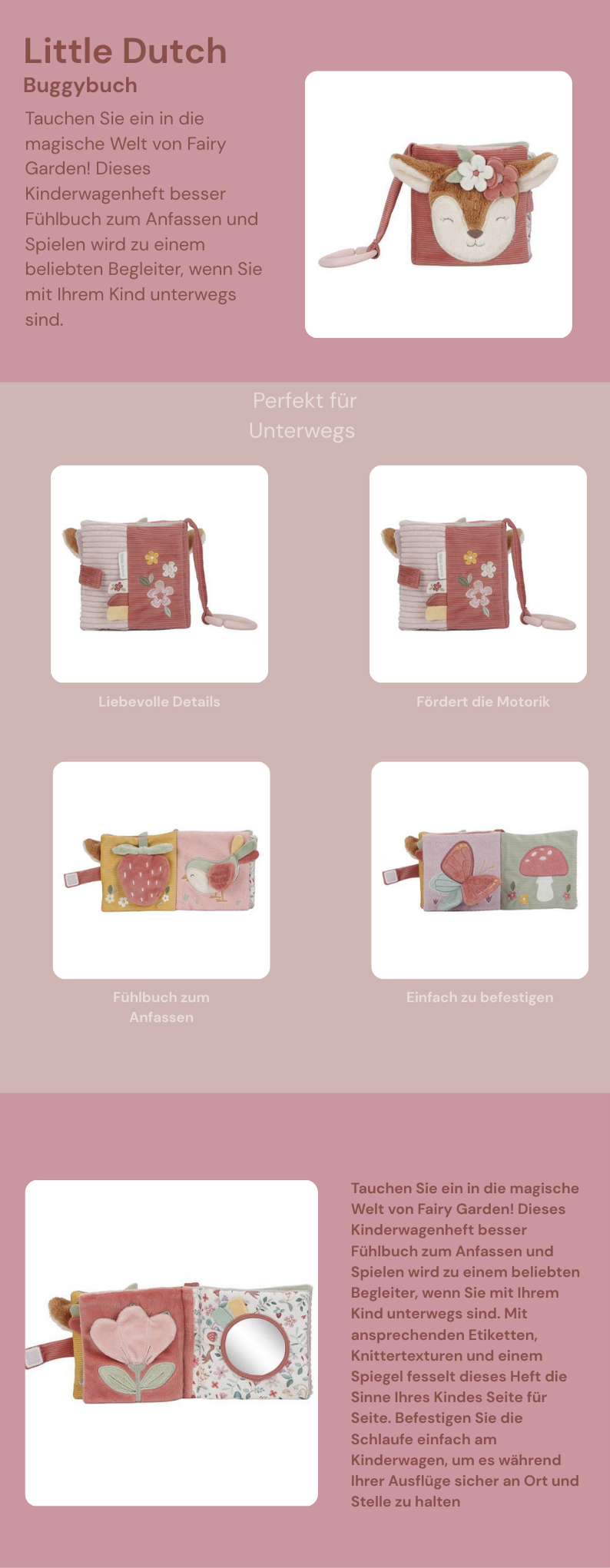 Little Dutch Rosa Baby Buggybuch Fairy Garden