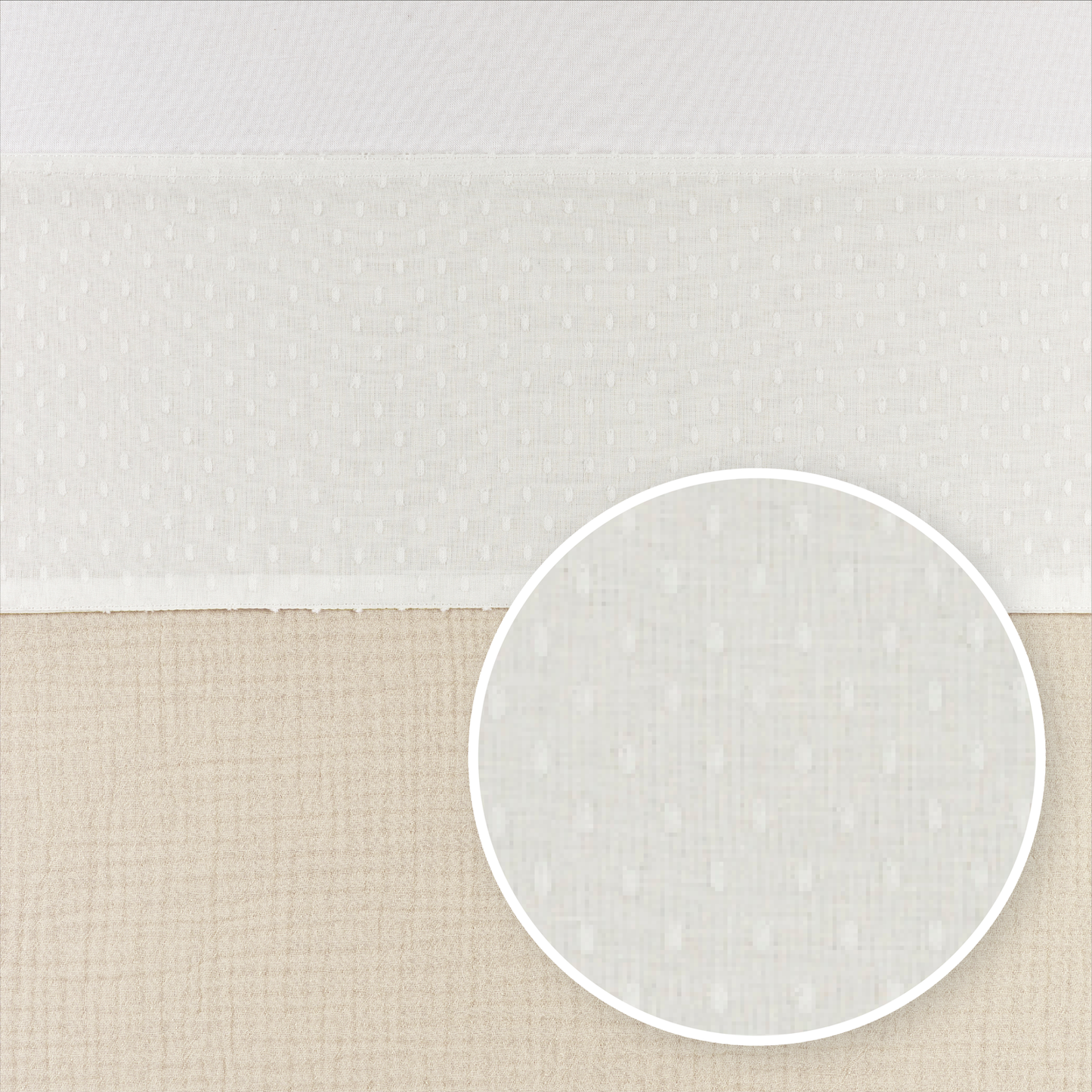 Meyco Bettlaken mit Abdeckstreifen Plume Offwhite Studio