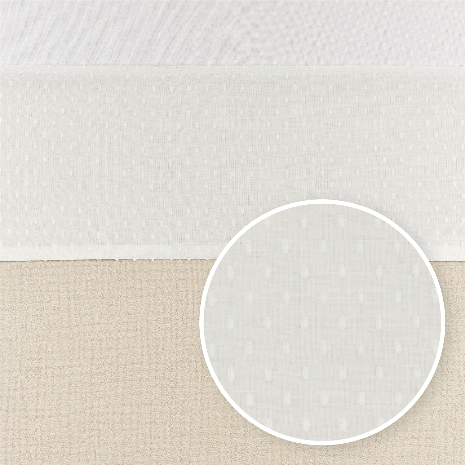 Meyco Bettlaken mit Abdeckstreifen Plume Offwhite Studio