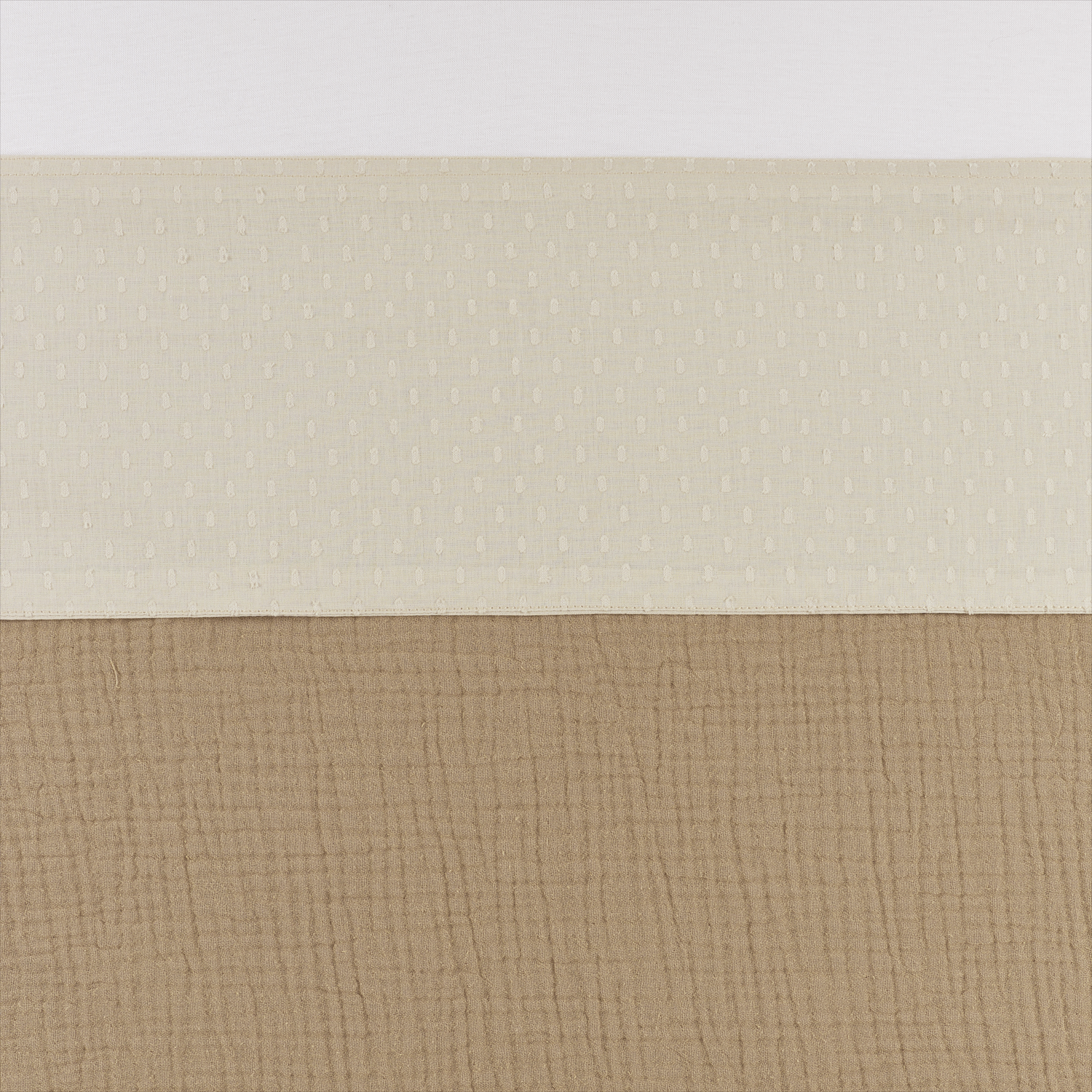 Meyco Bettlaken mit Abdeckstreifen Plume Soft sand