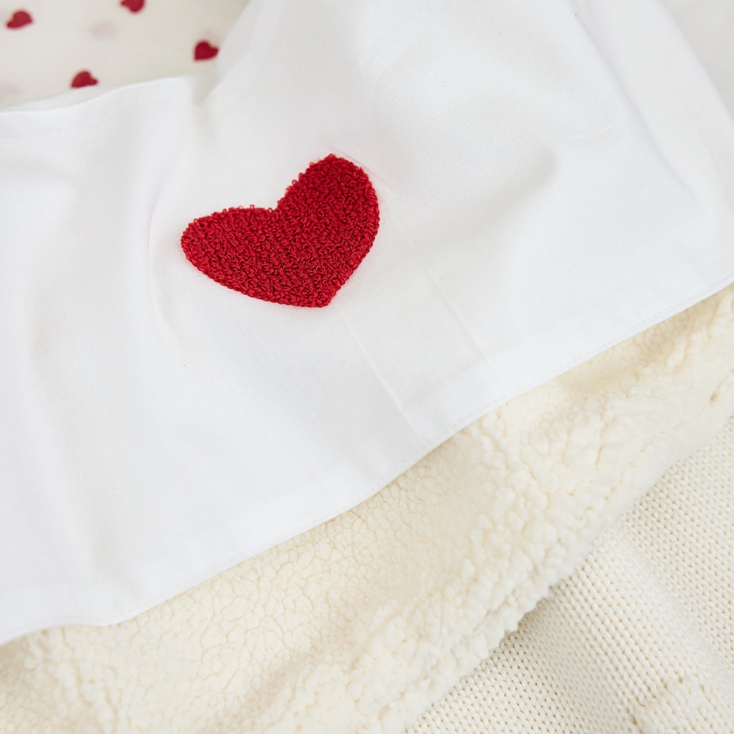 Meyco Bettlaken tufted Sweet Heart White/Red