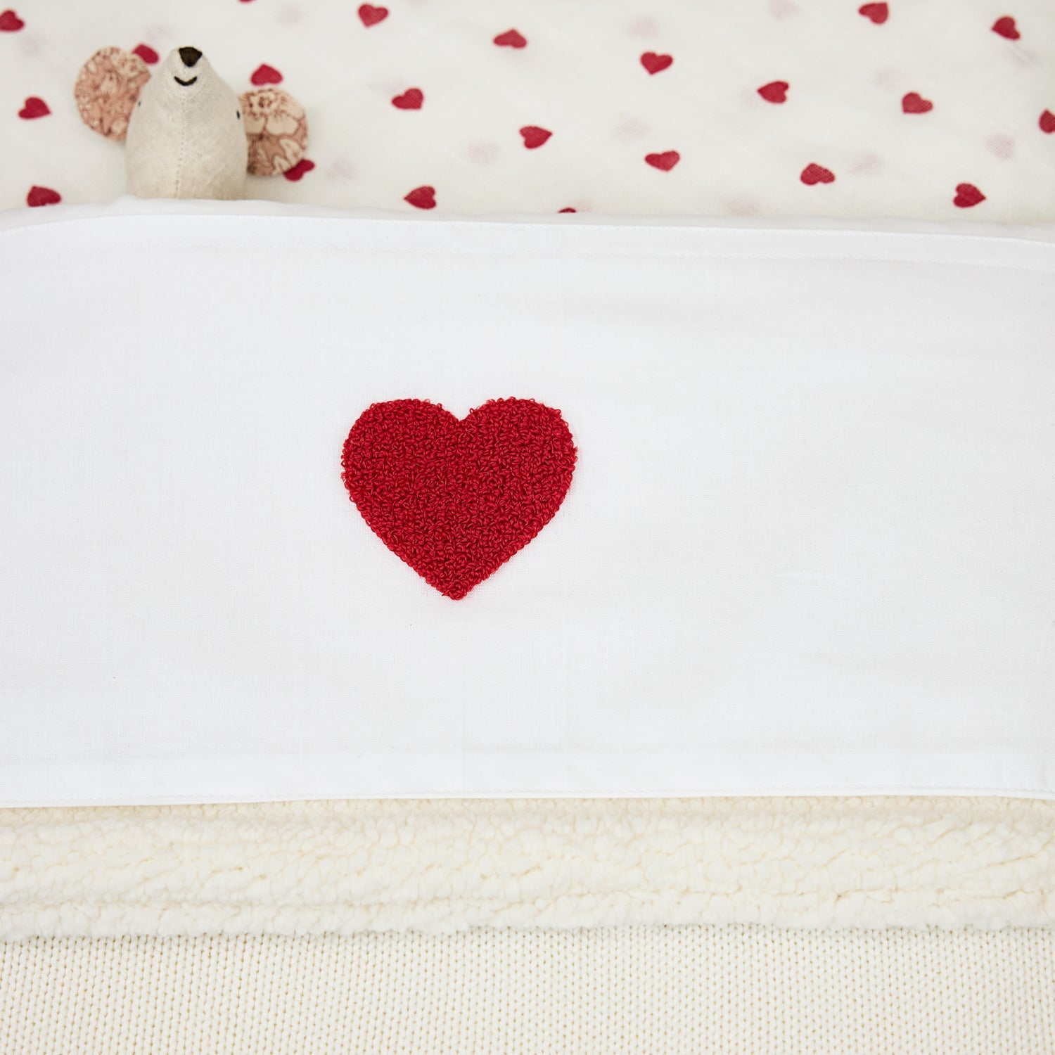 Meyco Bettlaken tufted Sweet Heart White/Red