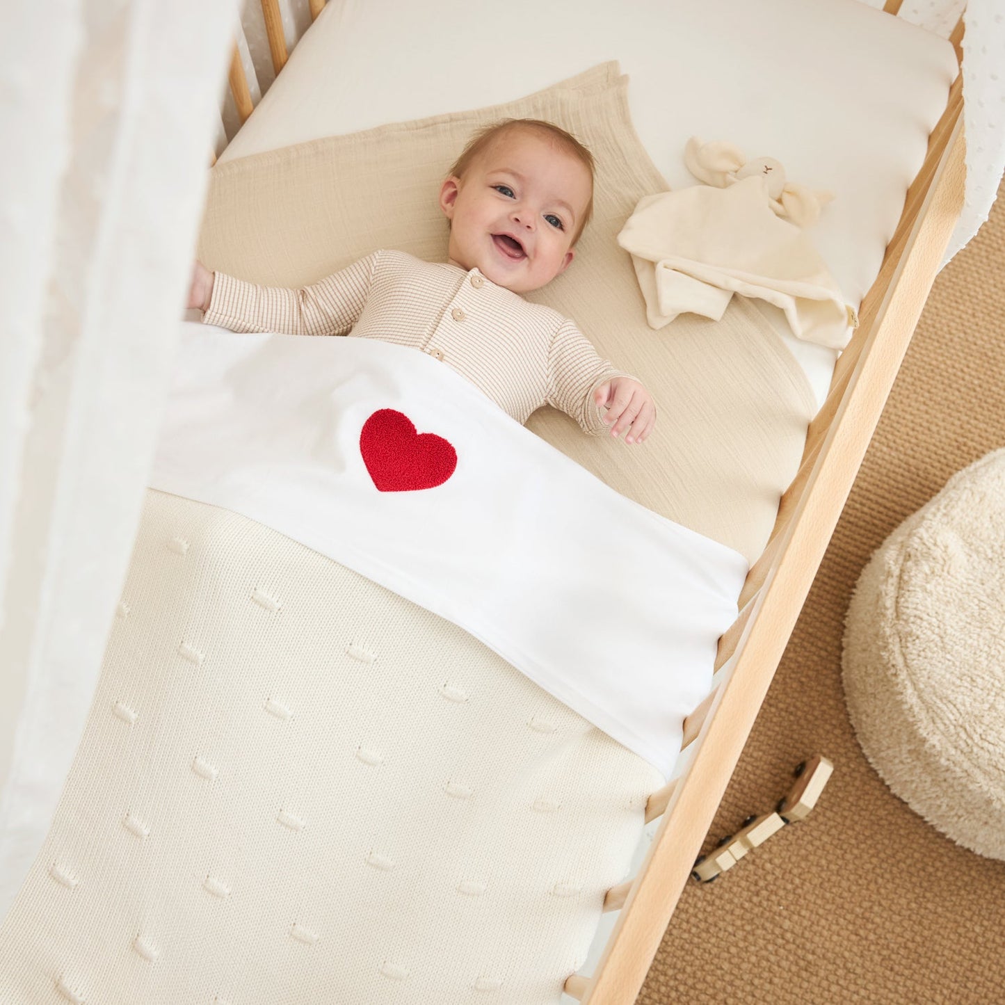 Meyco Bettlaken tufted Sweet Heart White/Red