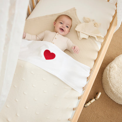 Meyco Bettlaken tufted Sweet Heart White/Red