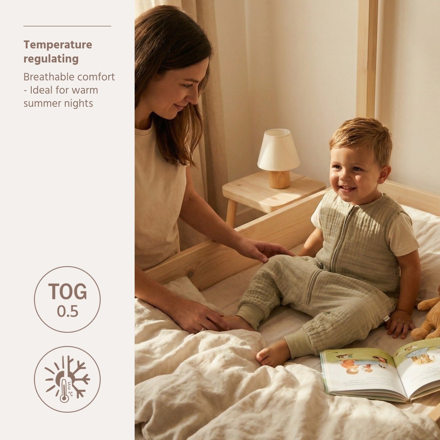 Meyco Schlafsack Jumper vorgewaschen musselin Sand
