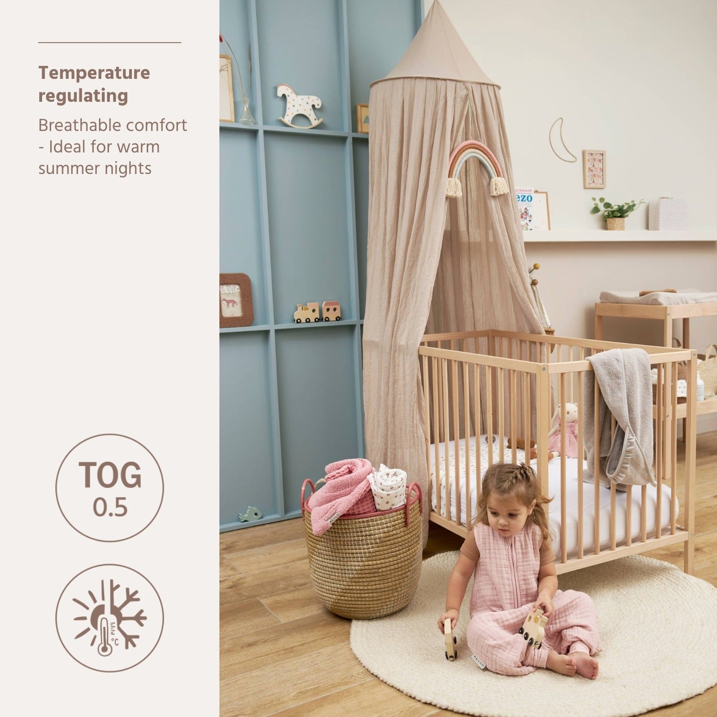 Meyco Schlafsack Jumper vorgewaschen musselin Soft Pink