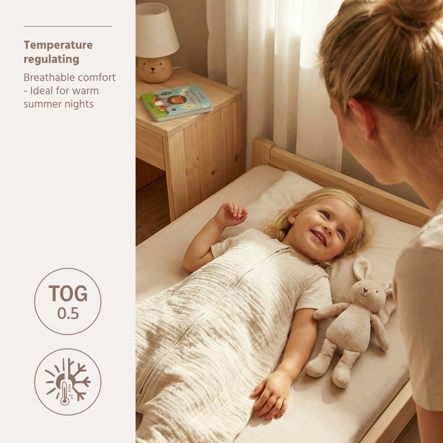 Meyco Schlafsack Jumper vorgewaschen musselin Soft sand