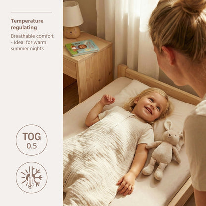 Meyco Schlafsack Jumper vorgewaschen musselin Soft sand