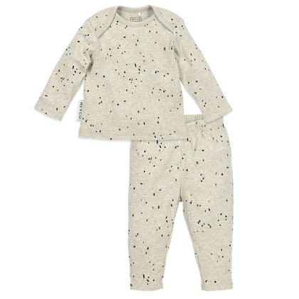 Meyco Baby-Pyjamas Rib Mini spot Sand Melange