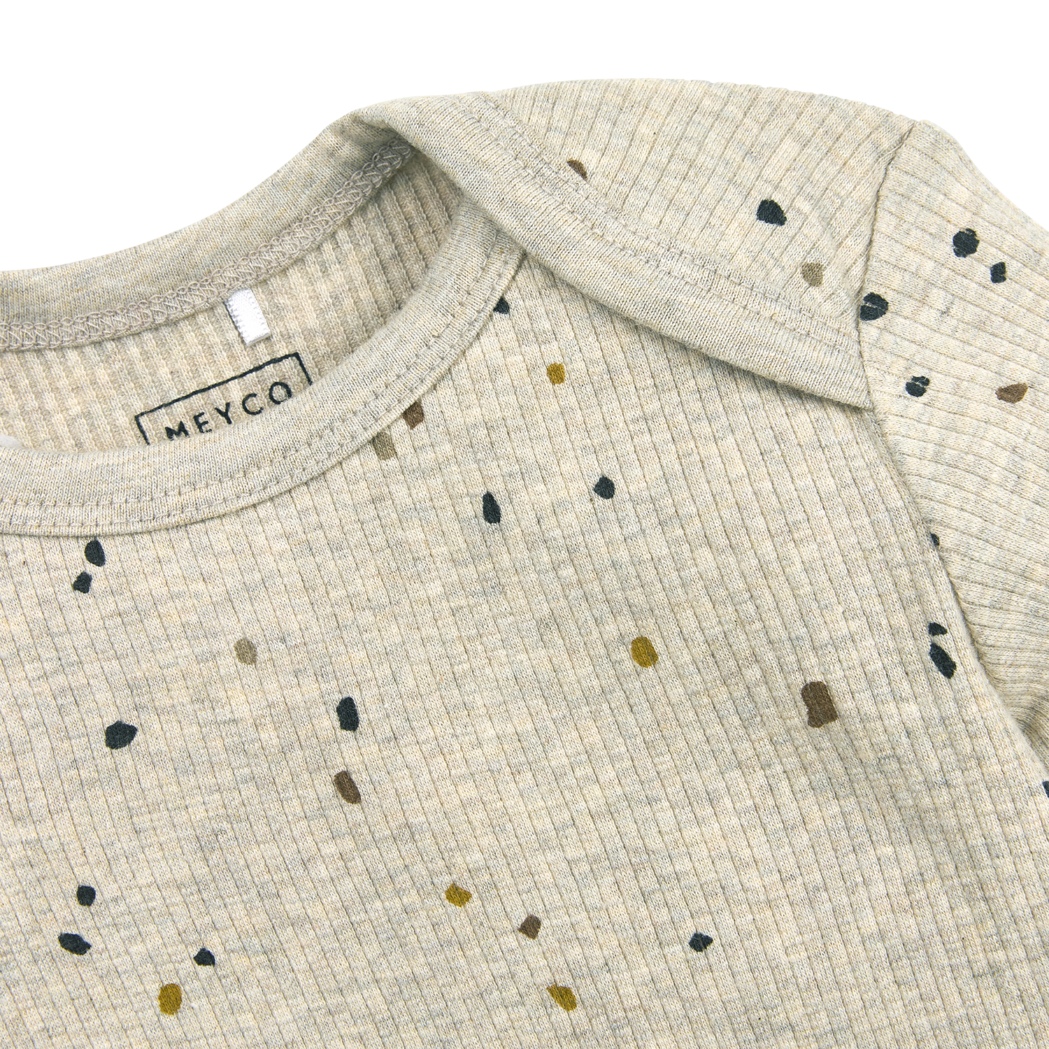 Meyco Baby-Pyjamas Rib Mini spot Sand Melange