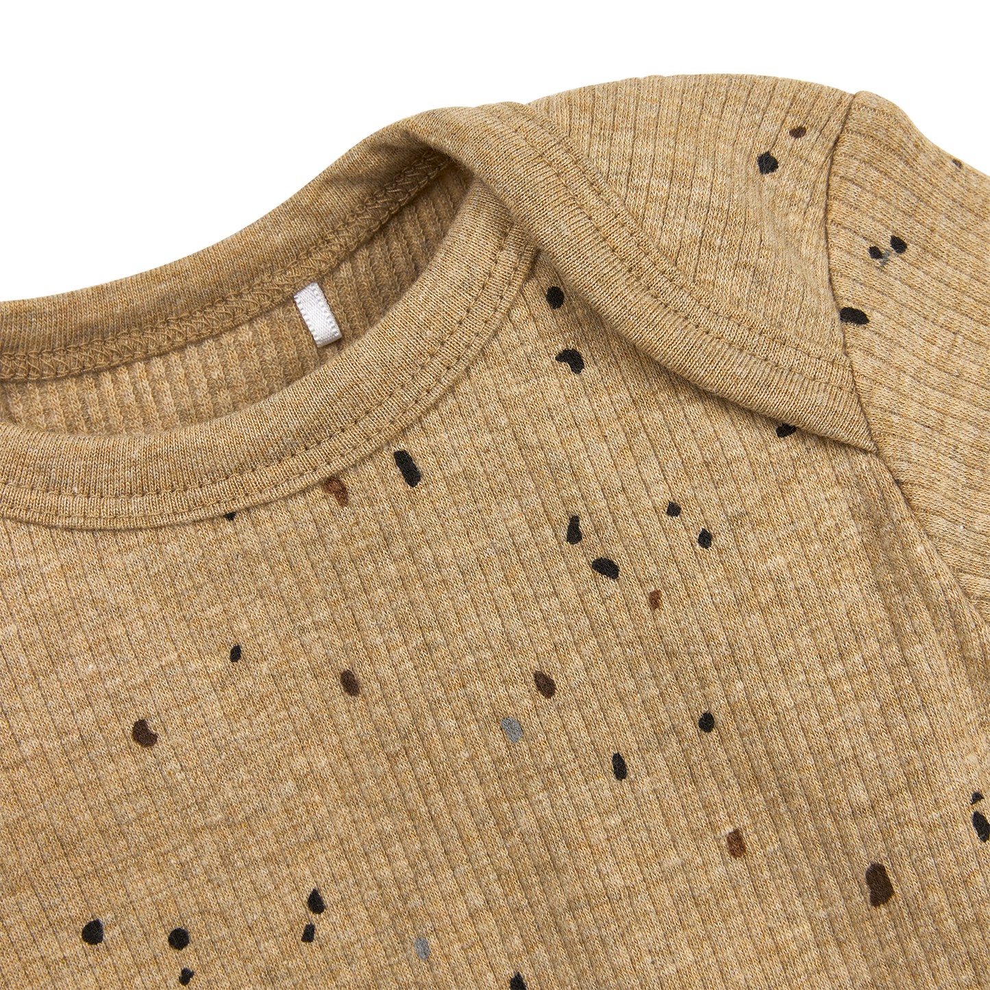 Meyco Baby-Pyjamas Rib Mini spot Toffee Melange