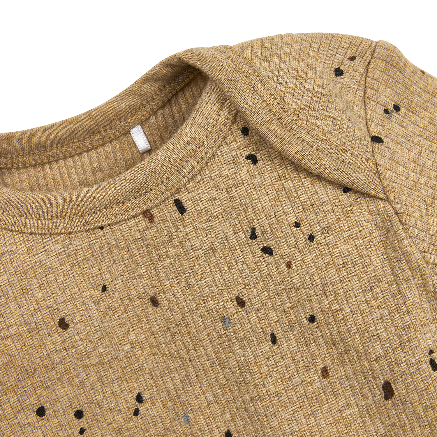 Meyco Baby-Pyjamas Rib Mini spot Toffee Melange