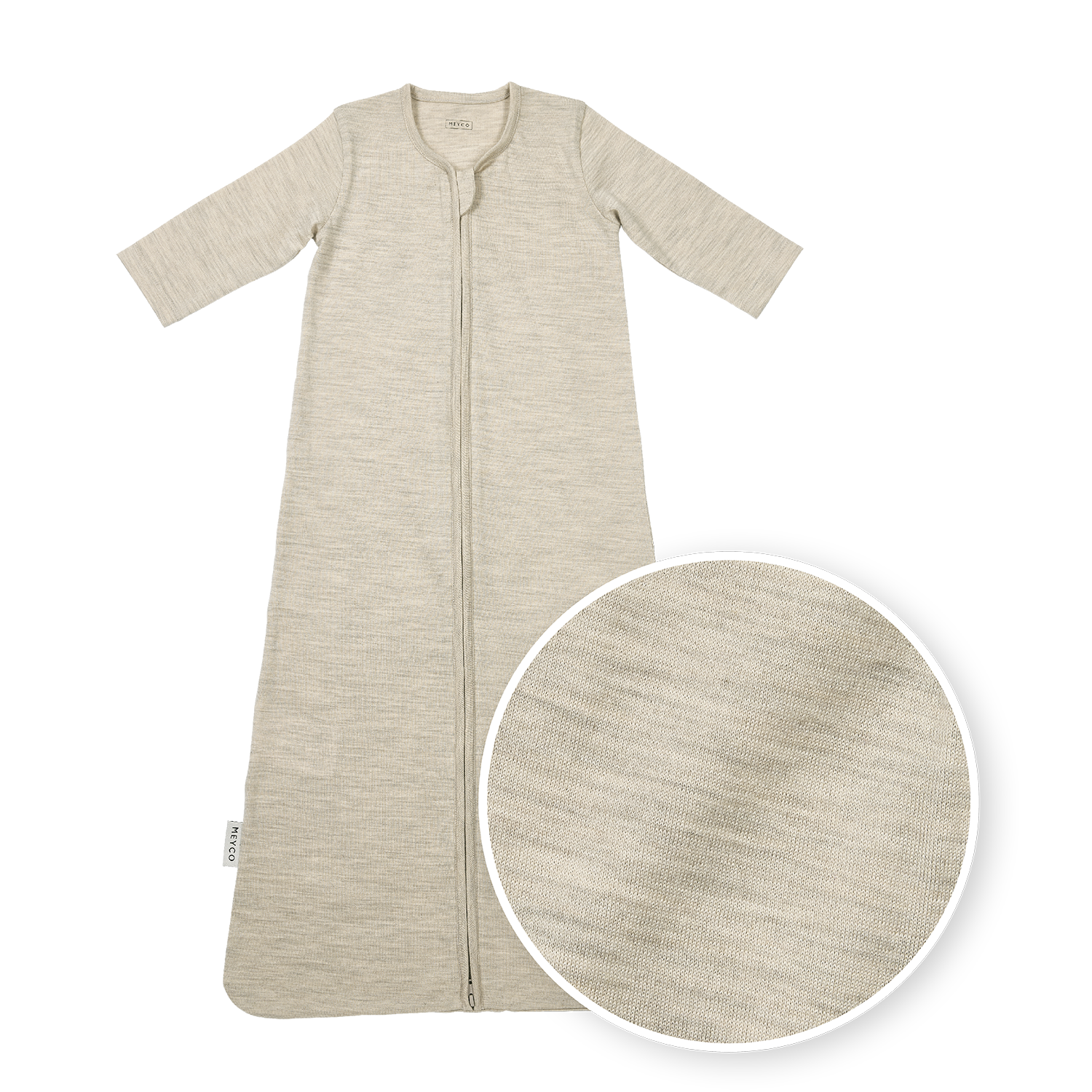 Meyco Schlafsack mit Ärmel Merinowolle Sand Melange Studio