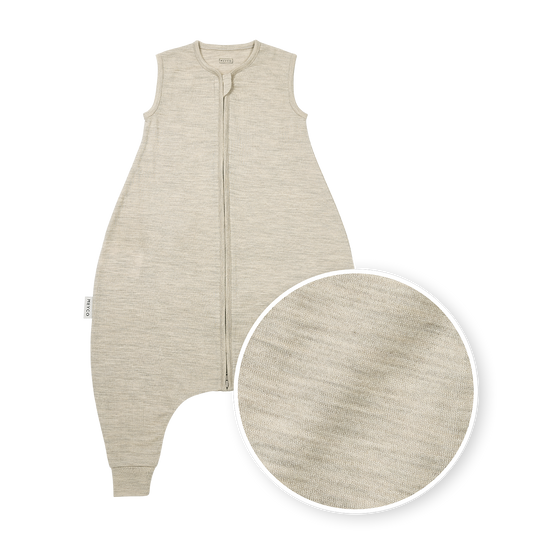 Meyco Schlafsack Jumper ohne Ärmel Merinowolle Sand Melange Studio