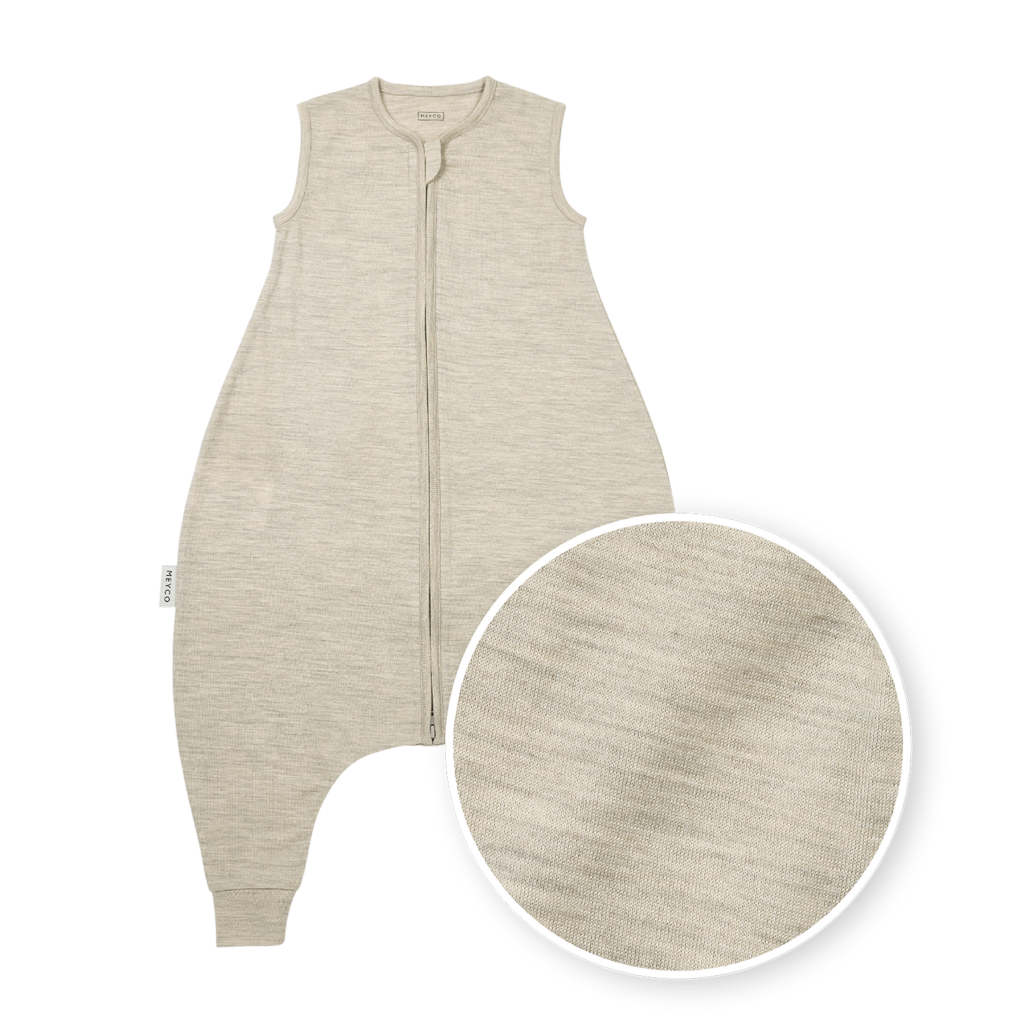 Meyco Schlafsack Jumper ohne Ärmel Merinowolle Sand Melange Studio